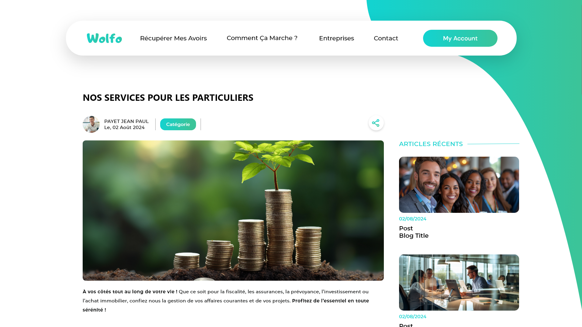 Image présentant un article rédigé par l'entreprise WOLFO